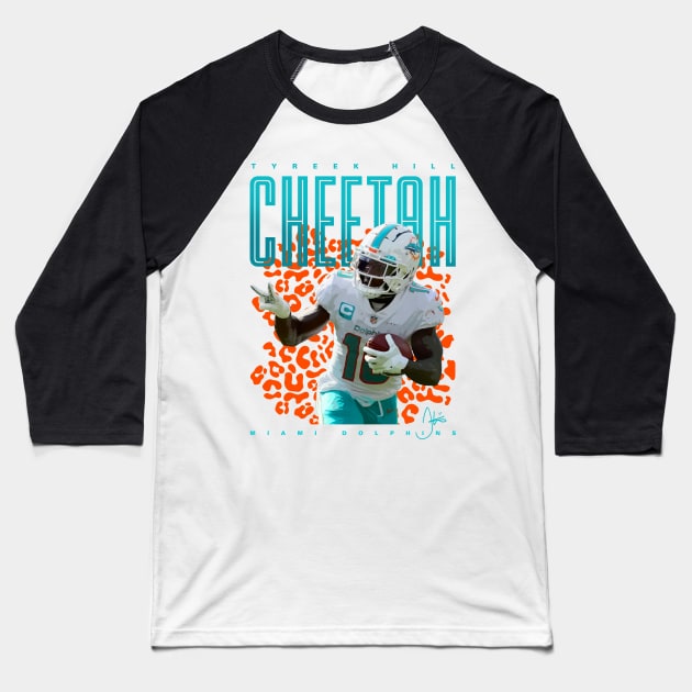 Tyreek Hill Cheetah Baseball T-Shirt by Juantamad